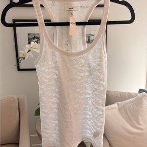 aerie Cream Lace Racerback Tank